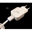 2in1 OLI Original OLI 2100 mAh Ladegert Netzteil + Kabel fr  Samsung Galaxy S6 S6 edge S6 edge plus S5 S4 / S3  / S5  / S3mini / S4 mini / S5 min und alle NOTE Galaxy Wei