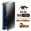 Oli 2 X Sichtschutz Full Screen  Privacy fr iPhone 12 , 12 Pro , Panzer Schutz Glas Folie Schutzfolie Folie Displayschutzglas, mit Schwarzen Rndern